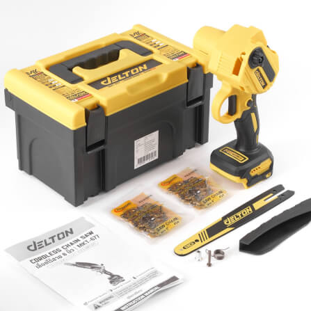 เลื่อยโซ่ไร้สาย (พร้อมแบตเตอรี่) DELTON รุ่น MKT-677 TURBO FORCE 20V 12AH_5